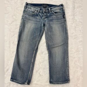 Y2k Silver Makenzie Capri Jeans